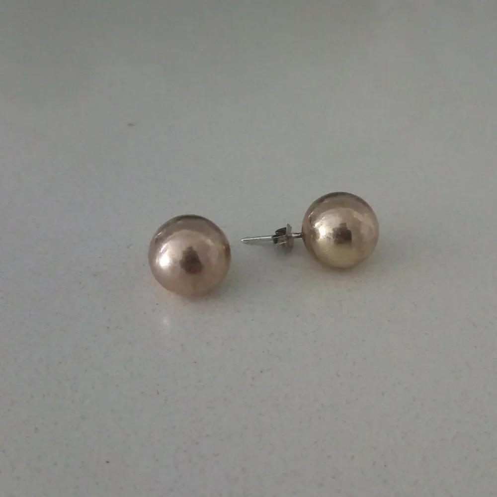 Gorgeous Rose Gold Ball studs - Picture 2 of 3
